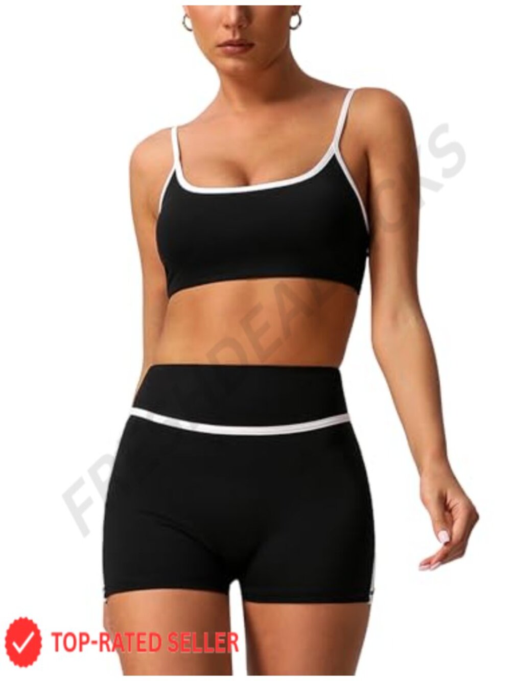 2 Piece Workout Set Sports Bra Biker Shorts Polyamide Elastane Yoga Activewear